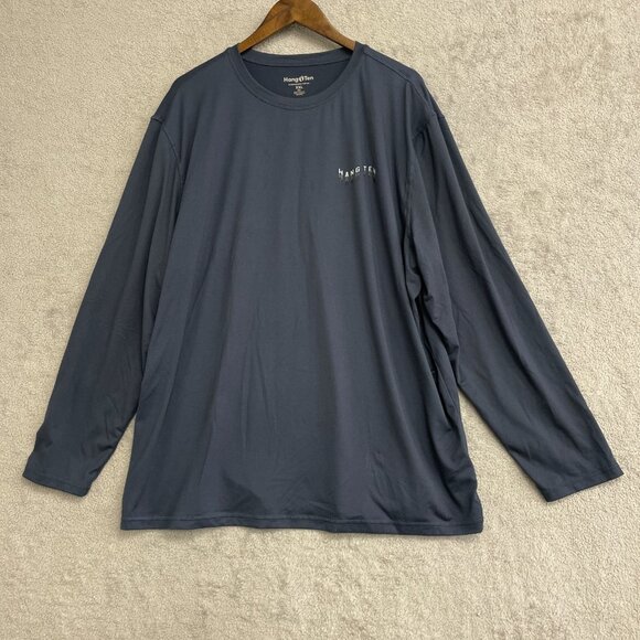 Hang Ten Men's XXL Long Sleeve UV Protection Shirt Crew neck Blue - Picture 2 of 7